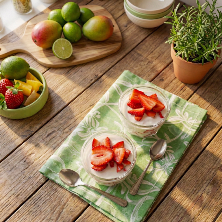 sobremesa fit - gelatina de iogurte com morango