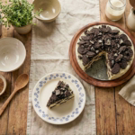 torta de sorvete de creme com bolacha recheada