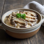 strogonof vegetariano de cogumelo