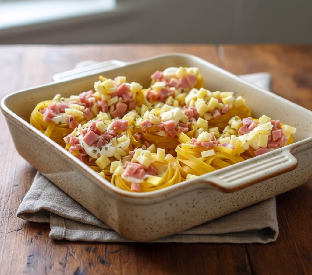 como fazer macarrão ninho gratinado