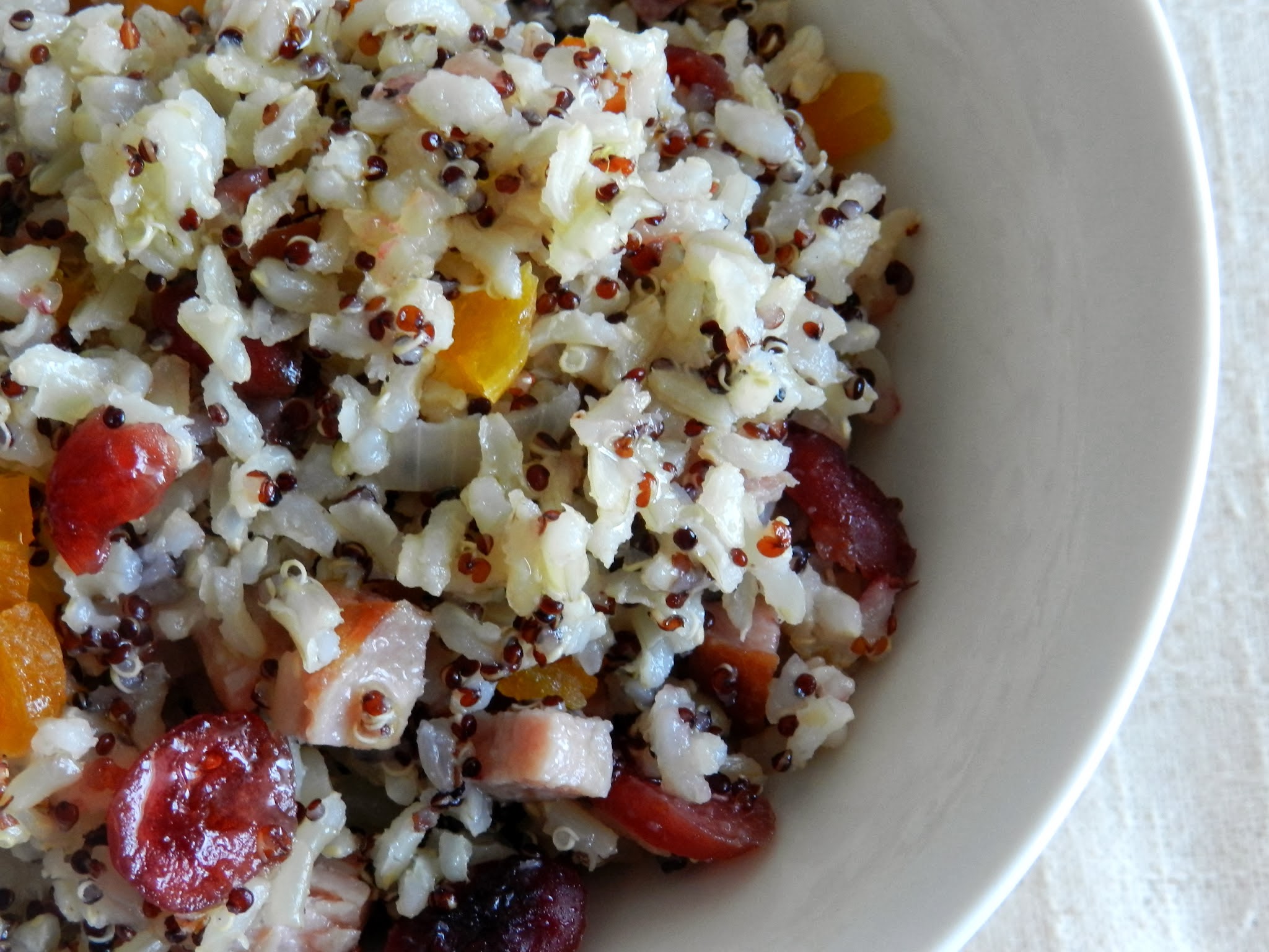 Arroz integral de festa (com as sobras da ceia)