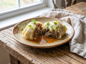Charuto de repolho com carne moída
