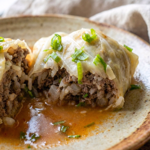 charuto de repolho com carne moida e arroz