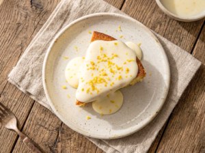 bolo de limão com cobertura de cream cheese