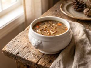 Sopa de lentilhas, legumes e frango