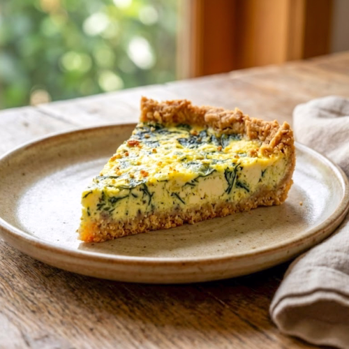 torta de ricota e espinafre com massa de aveia