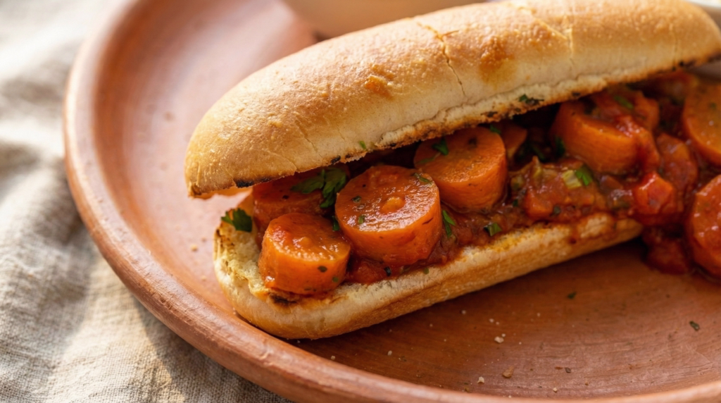 cachorro quente saudavel de cenoura - cachorro quente vegano