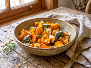 abobora assada com amendoas e queijo