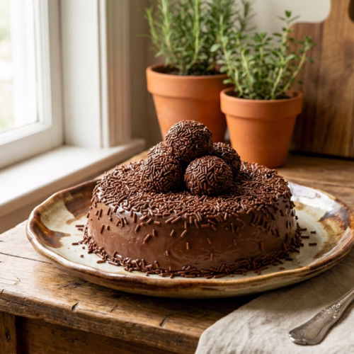 pudim de chocolate ou brigadeirão